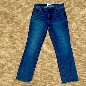 Evereve size 28 cropped raw edge denim